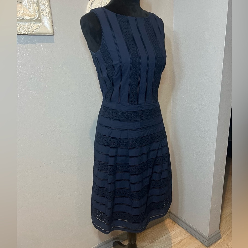 Brooks Brothers Navy Sleeveless Lace Dress - Picture 7 of 11